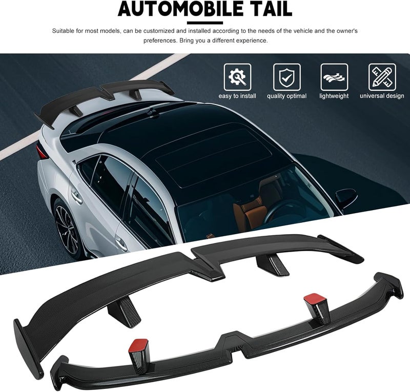 JMTBNO 54 Inch Universal Spoiler Wing,Carbon Fiber Car Wing Trunk Spoiler Rear Spoiler Compatible with Mazda Miata RX-7 Chevy Corvette Camaro Nissan Lexus Toyota Honda Civic Ford Mustang Scion - Image 3